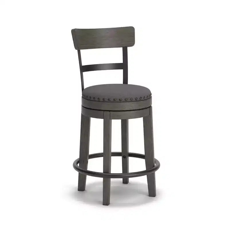 Caitbrook Counter Height Barstool Gray - Signature Design by Ashley: Polyester Upholstery, Nailhead Trim, Swivel Seat