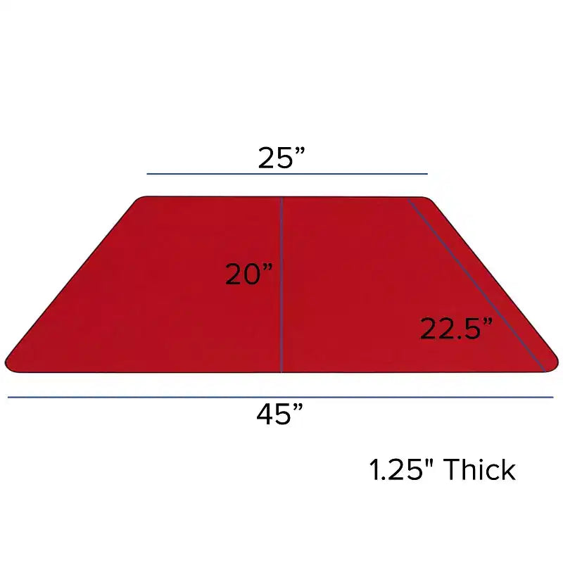 Trapezoid Activity Table for Kids, Adjustable Height, Gray HP Laminate, 22.5"x45"