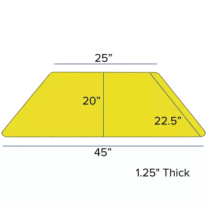Trapezoid Activity Table for Kids, Adjustable Height, Gray HP Laminate, 22.5"x45"