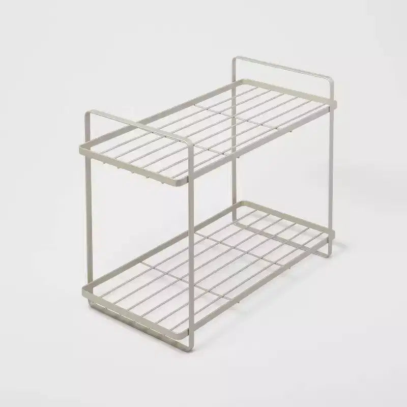 Organizzatore da bagno a 2 livelli, acciaio inossidabile, verniciato a polvere, 38 cm di larghezza, nessun assemblaggio richiesto