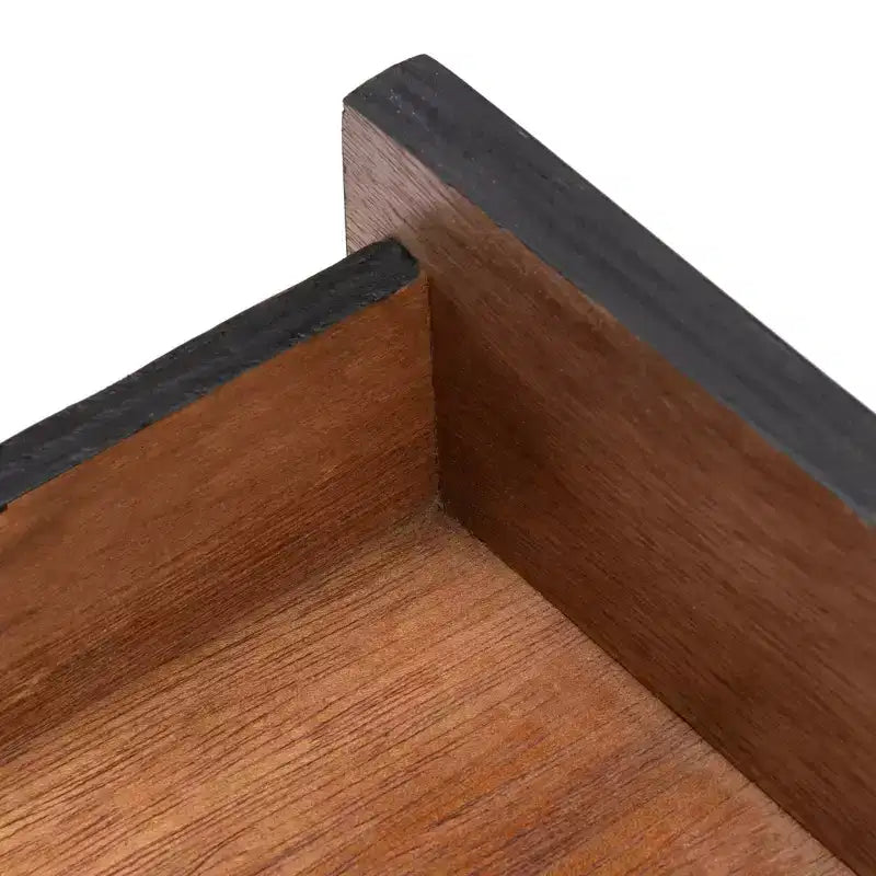 Comodino in legno e rattan con 1 cassetto e 1 ripiano aperto, stile coloniale britannico, 50 kg