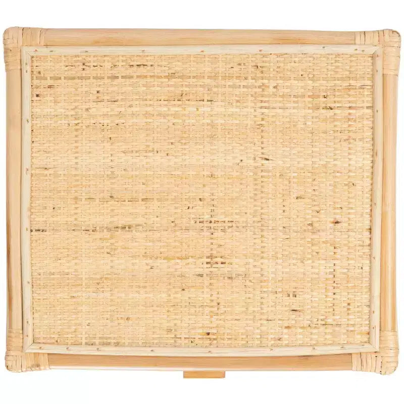 Comodino in legno e rattan con 1 cassetto e 1 ripiano aperto, stile coloniale britannico, 50 kg