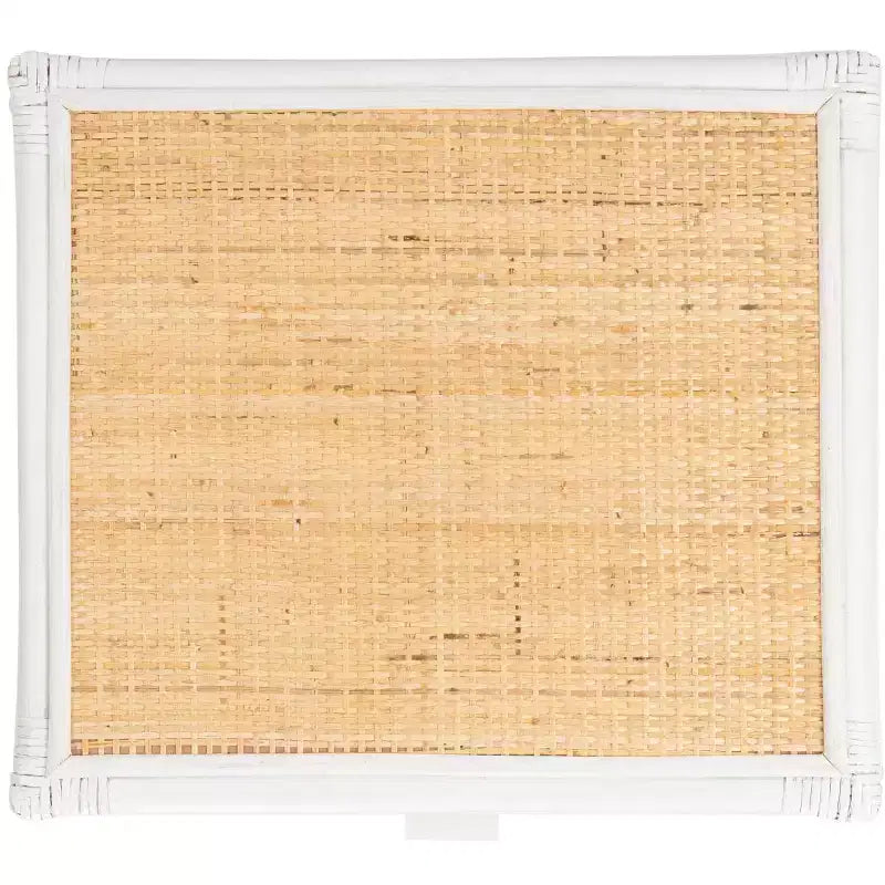 Comodino in legno e rattan con 1 cassetto e 1 ripiano aperto, stile coloniale britannico, 50 kg