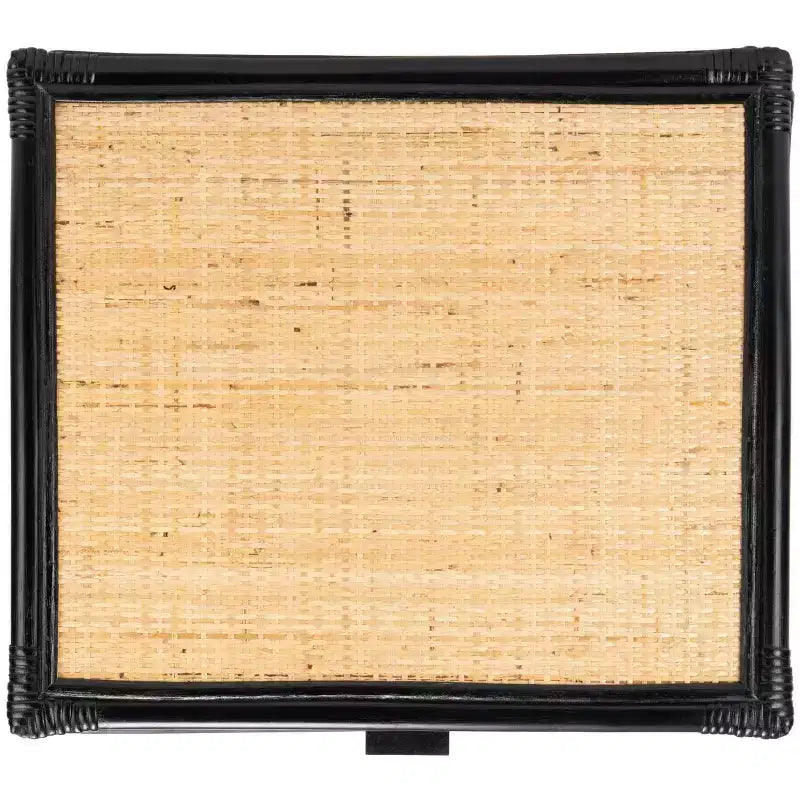 Comodino in legno e rattan con 1 cassetto e 1 ripiano aperto, stile coloniale britannico, 50 kg